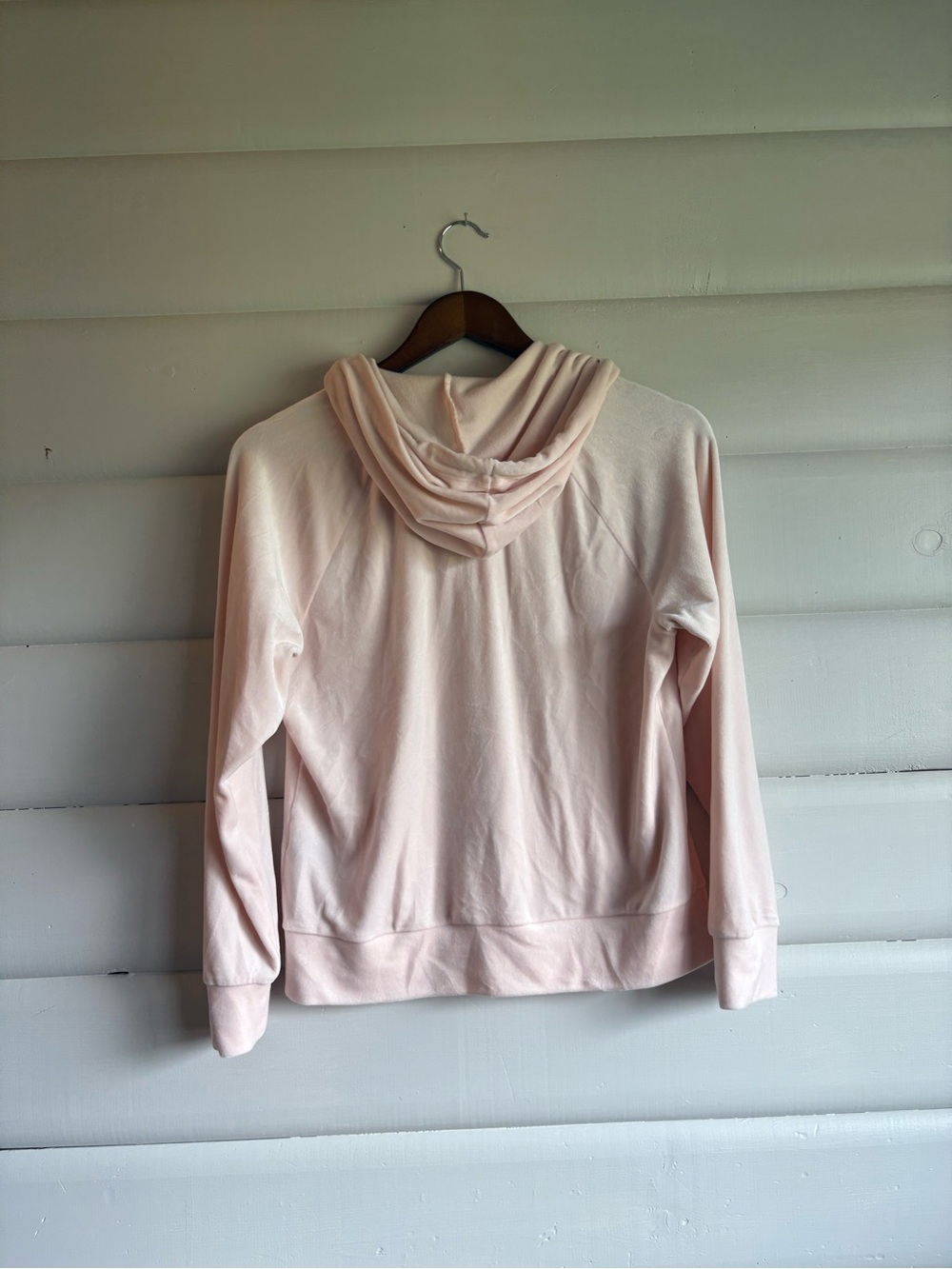2/$35 Velour Zip Up Hoodie Light Pink Velvet XS - Picture 3 of 7